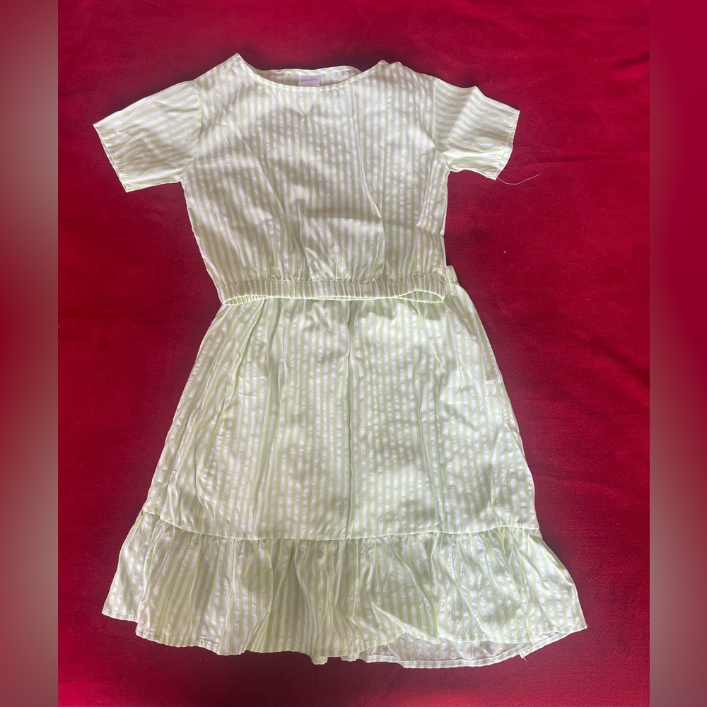 Little Miss Girl's Short Sleeve Top & Pull On Skirt Striped Multicolor Set Sz:14